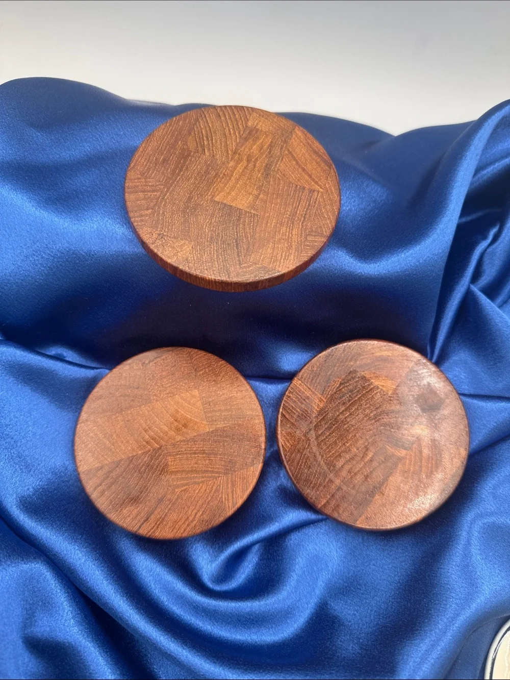 Dansk Round Teak Wooden Coasters - Brown